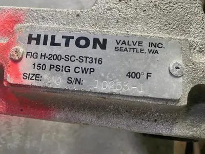 Used HILTON VALVE 10" Pump & Valve Parts Pennsylvania US | Global Equipment International, LLC #1340992
