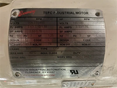 9" Diameter Smoot FTP9 Rotary Air-Lock, 1 HP AC Motor