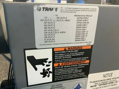 Used TRANE GHND012ADF1000D Miscellaneous MRO Ohio US | HGR 24 #1305054