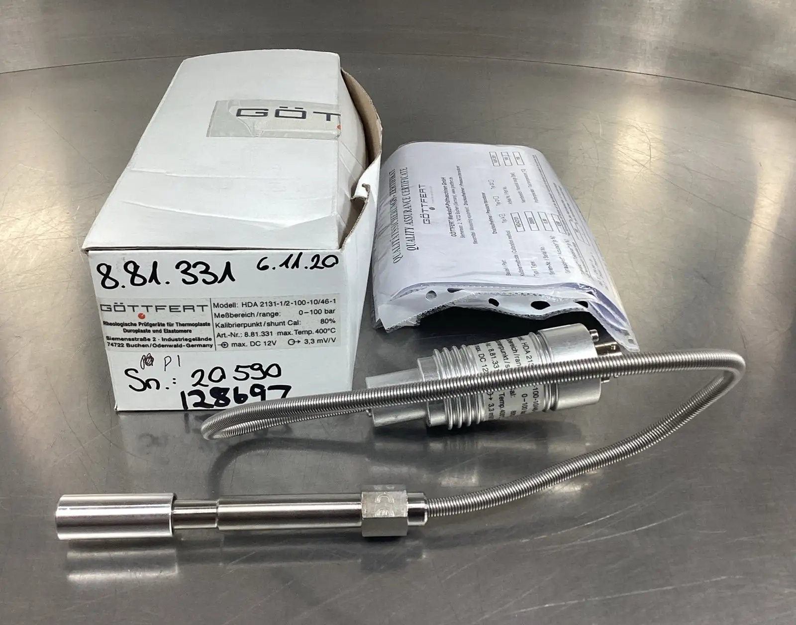 GOTTFERT HDA 2134-1/2-100-10/46-1 0-100 Bar 12VDC Max 5E-20