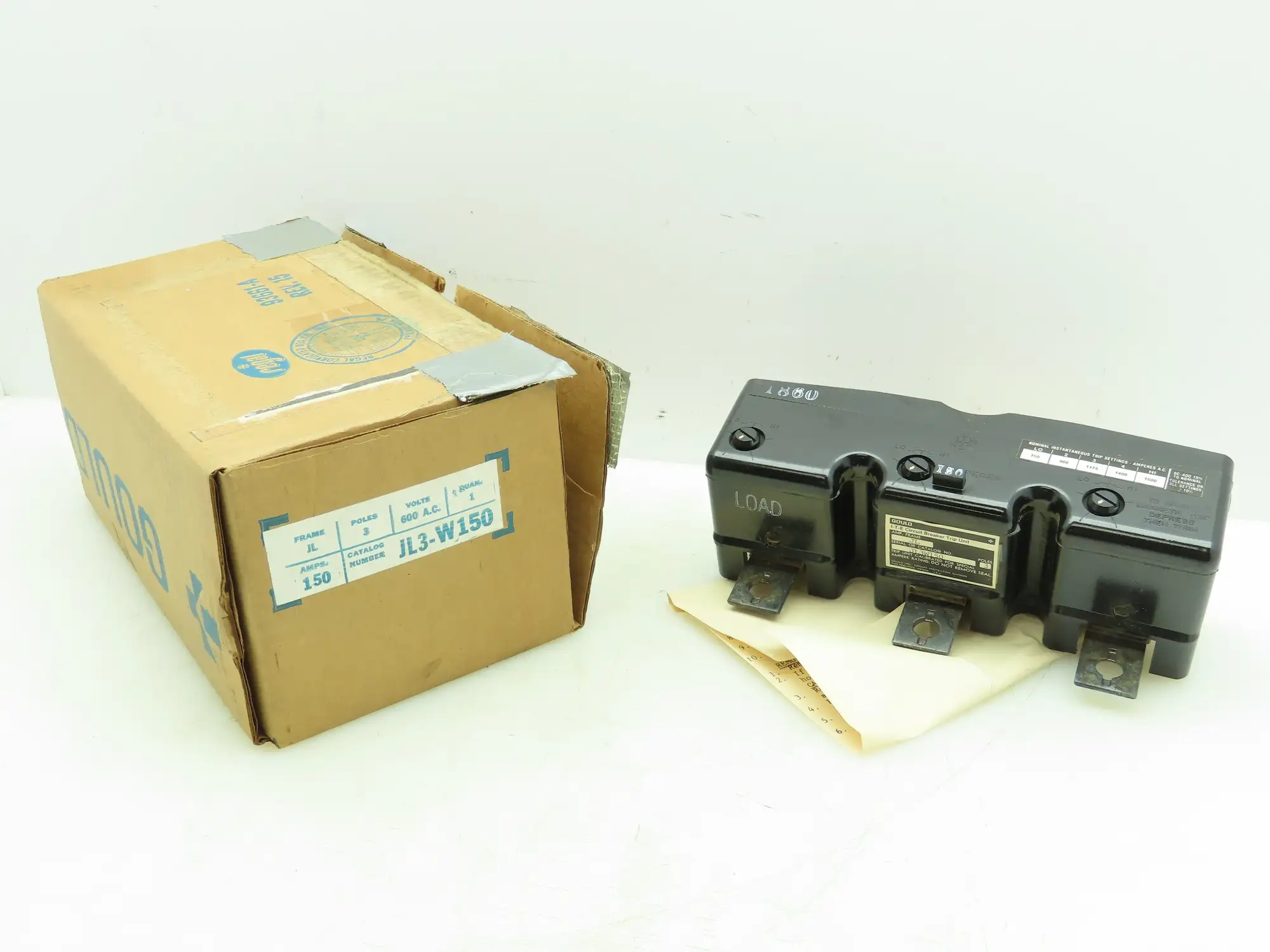 Gould JL3-W150 I-T-E Molded Case Circuit Breaker Trip Unit 150 AMP 3 Pole