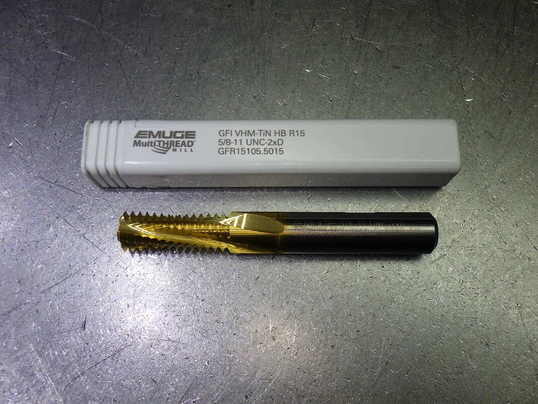 Emuge 5/8-11 4 Flute 2xD Carbide Thread Mill 1/2" Shank GFR15105.5015 (LOC1158A)