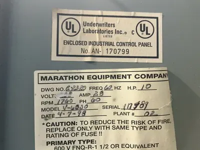 Used MARATHON ELECTRIC V6030 Material Handling (misc) Ohio US | HGR 24 #1543257