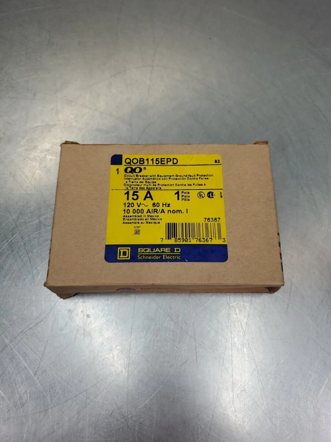 SQUARE D QOB115EPD 1P 15AMP 120V CIRCUIT BREAKER. 4B-38