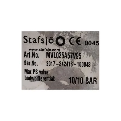 NEW STAFSJÖ VALVES AB MVL025A57V95