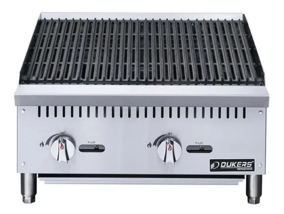 New | in-Stock Dukers New Dukers DCRB24 24 in. W Countertop Charbroiler Broilers Illinois US | Falcon Restaurant Supply #1375135