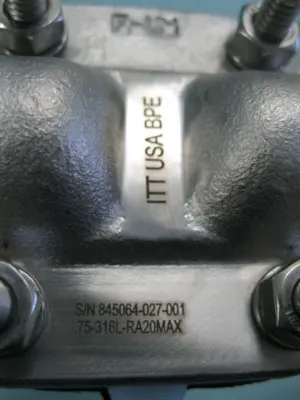 3/4" ITT Stainless Steel Plain End Diaphragm Valve L17