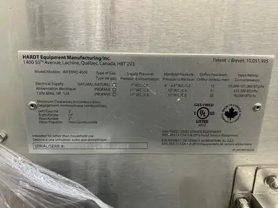 Hardt Inferno 4500 Rotisserie Oven Natural Gas Refurbished