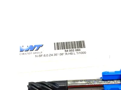 54002060 | WNT  Corner Chamfer End Mill: 6.00 mm Dia, 13.00 mm LOC, 4 Flute - New – Open box