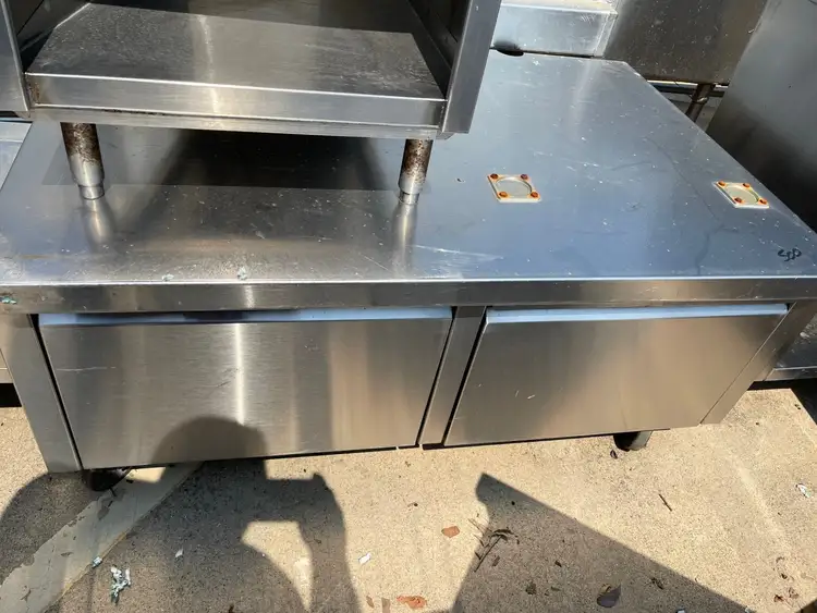 Used Falcon Restaurant Supply Used 53" Stainless Steel Equipment Stand with Drawers - SS234 Chef Bases Illinois US | Falcon Restaurant Supply #1376029