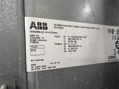 ABB ACS880 Drive, 382 Amp, 575 Volt