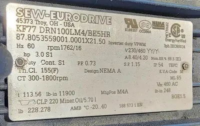 NEW SEW-EURODRIVE KF77DRN100LM4/BE5HR