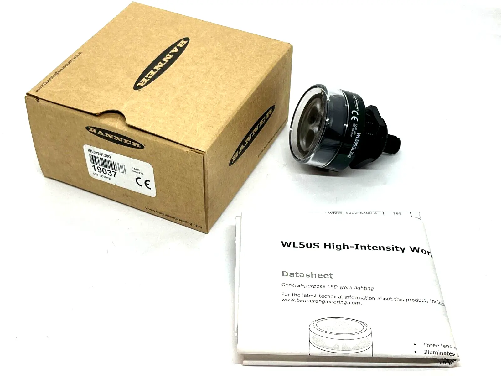 New | in-Stock BANNER ENGINEERING SEALED LED WORK SPOTLIGHT 50MM GREEN 20 DEGREE LENS Lighting | Maverick Industrial Sales #1108349