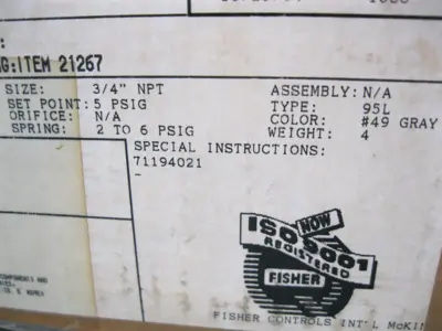 New | in-Stock Fisher 95L-19 Misc Electrical & Power Parts New Hampshire US | Bitter End Trading #1453016