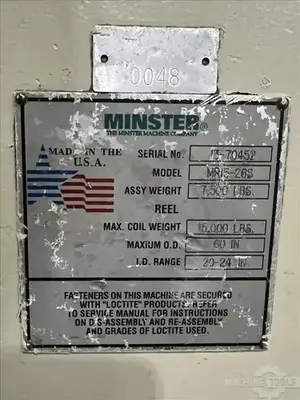 USED 1997 MINSTER Coil Feed Lines