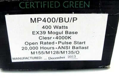 NEW EIKO MP400/BU/P EX39 MOGUL BASE 400WATTS MP400BUP
