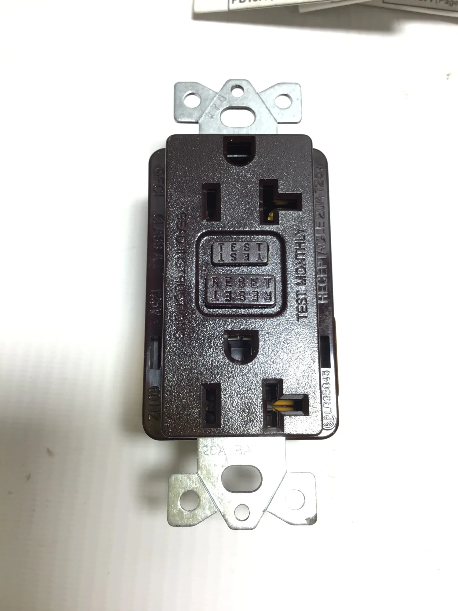 Hubbell GFR5352 Ground Fault Duplex Receptacle Circuit Guard 20A 125V 60Hz 2P 3W