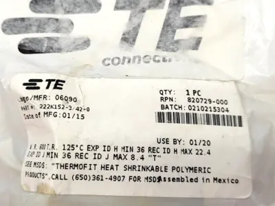 New | in-Stock TE Connectivity 222K152-3/42-0 Heat Shrink Accessories Michigan US | Maverick Industrial Sales #1487589