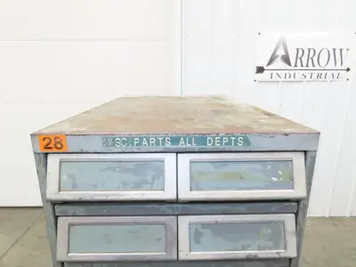 TAB Vintage Industrial Tape Card Storage Cabinet 10 Drawer Unit 19x28x52"