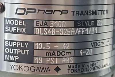 Yokogawa EJA310A Pressure Transmitter N200 Loc6E3