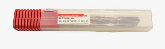PCT 25/64" Solid Carbide Drill 8xD Triple Margin Coolant Thru ZicroPlus 135 Deg