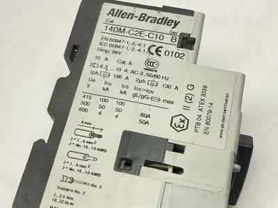 USED ALLEN-BRADLEY SER B MOTOR STARTER 6.3-10A W/ 140M-C-AFA10 CONTACT
