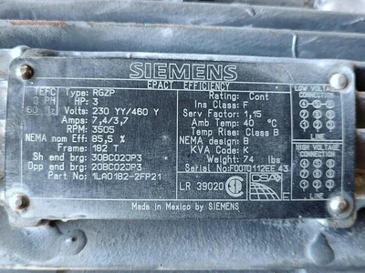 USED Siemens 1LAO182-4FP21