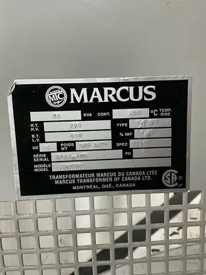 Used MARCUS MT75S1S Transformers Michigan US | Ideal Machinery #1260276