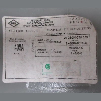 Bel 400 Amp Splitter Trough