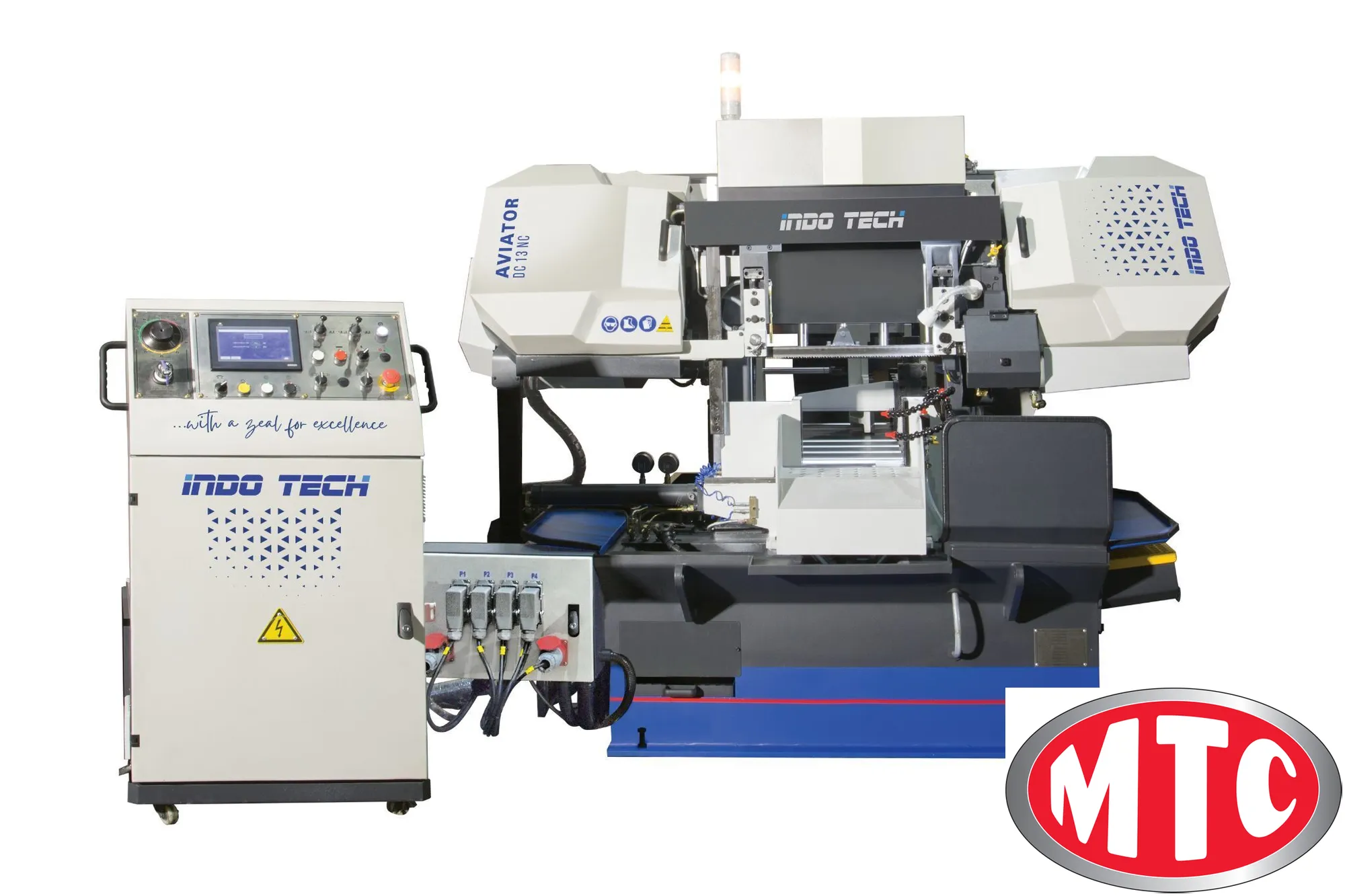 Indotech Aviator CNC-13, 13" dual Column Programmable bandsaw, Like Amada, Behringer, Doall, Hyd-Mech, Kasto