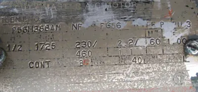 USED RELIANCE ELECTRIC 56WG16B GEARMOTOR 40:1 1/2HP 230/460V P56H3884M